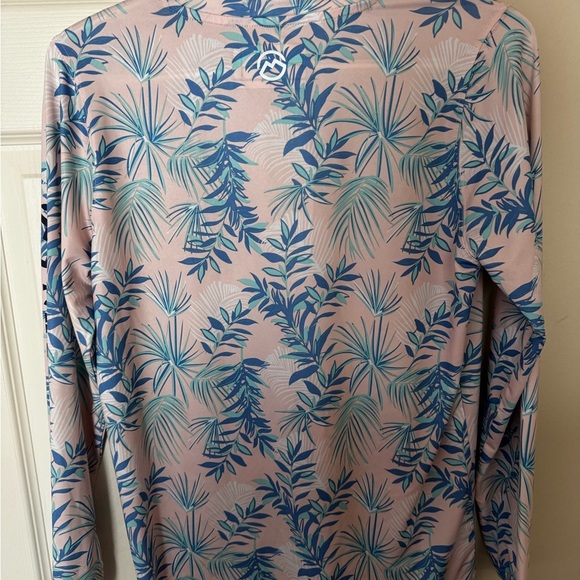 Magellan Outdoors Blue and Green Leaf Shirt - Picture 2 of 3